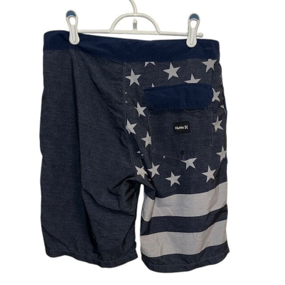 Men's Hurley Phantom Board Shorts Size 29 Gotham Grey Charcoal Patriot USA Flag - Picture 3 of 14